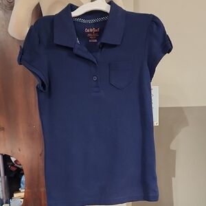 Cat & Jack Blue Polo Shirt Classic Design Girls School Uniform